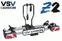 VSV Z2 - <b>ANCHE PER E-BIKE</b><br />Capacit 2 bici anche e-BIKE (+ 1 bici optional cod. BCVSVEXT3ZX). Carico Max 60 Kg. Peso articolo 17 Kg.  in acciaio e alluminio. Portabici pieghevole.  Funzione reclinabile per l'apertura del bagagliaio. Passo bici: qualsiasi misura fino a 1350 mm.<br />Presa 7/13 poli- SPECIALE CON SUPPORTI RUOTA MAGGIORATI