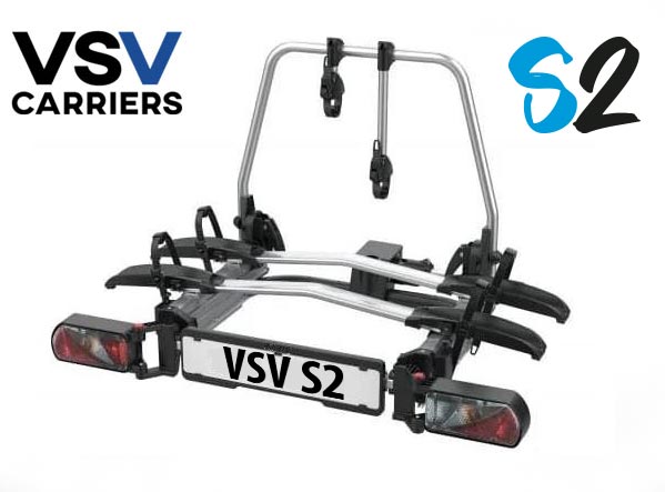 VSV S2 - <b>SPECIFICO PER FURGONI CAMPERIZZATI</b>
<br />
Capacit 2 bici. Carico Max 60 Kg. Peso articolo 20,5 Kg.  in acciaio e alluminio. Portabici con sistema SLIDE che permette l'apertura delle porte battenti dei furgoni, 70 cm di scorrimento.  SUPORTI TELAIO BICI A CINGHIE CON CHIUSURA. Presa 7/13 poli - Passo bici: fino a 1300 mm. Max larghezza pneumatico 80 mm. <br /><b>L'UNICO SPECIFICO CHE PERMETTE L'APERTURA DELLE PORTE BATTENTI DEI FURGONI CAMPERIZZATI</b>